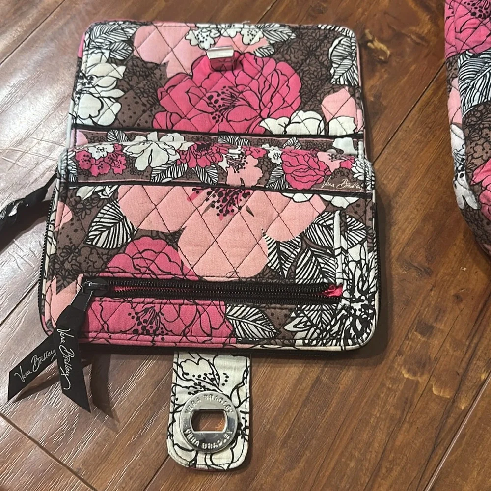 Vera Bradley Mocha Rouge Villager Tote & Turn Lock Wallet Retired Pattern